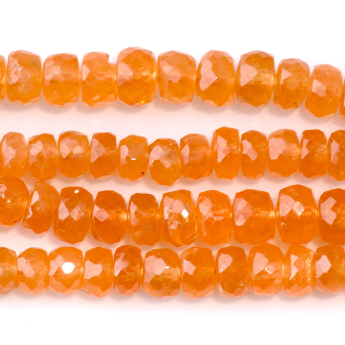 Mandarin Garnet 4-6mm Graduated Faceted Rondelle - 15-16 Inch