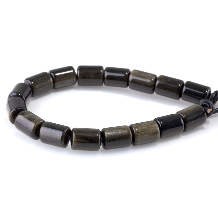 Golden Obsidian 10x14mm Barrel - Large Hole Beads