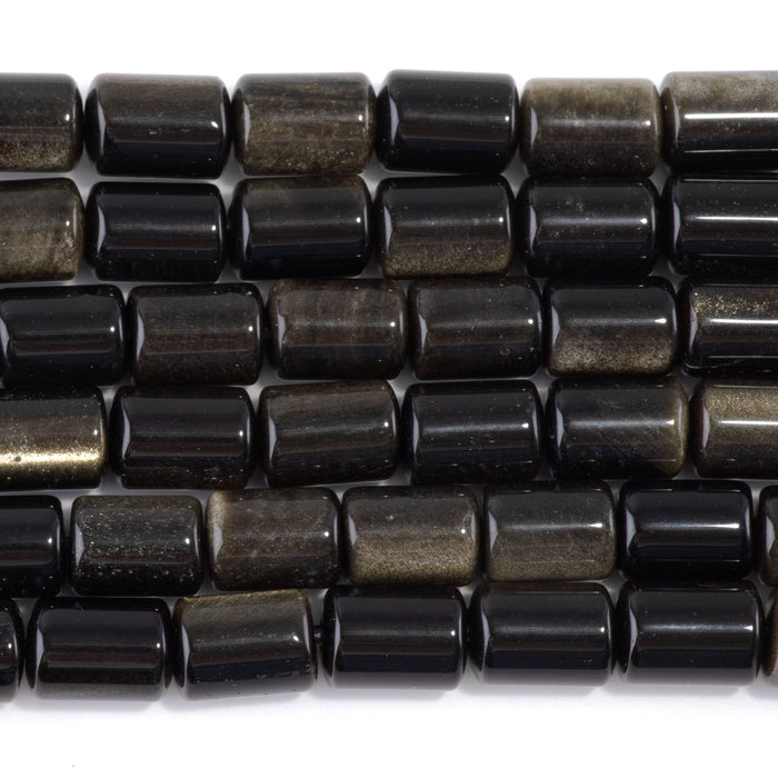 Golden Obsidian 10x14mm Barrel - Large Hole Beads