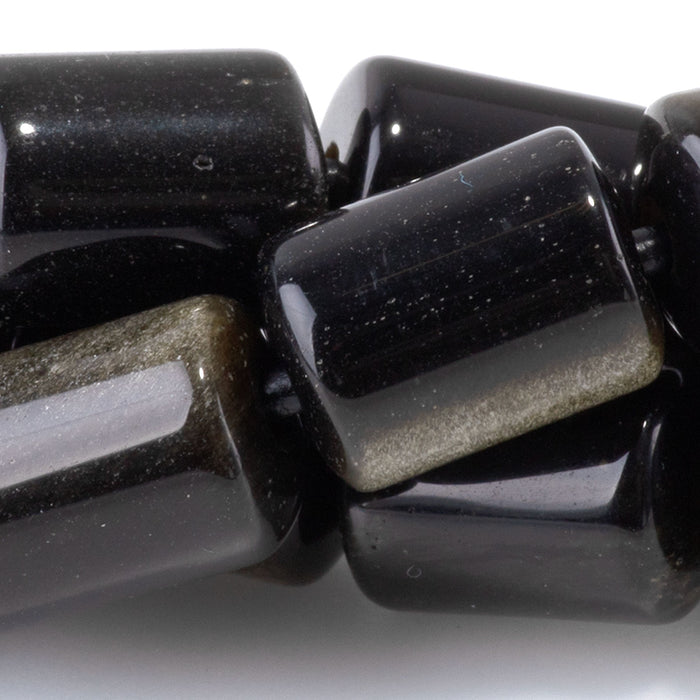 Golden Obsidian 10x14mm Barrel - Large Hole Beads