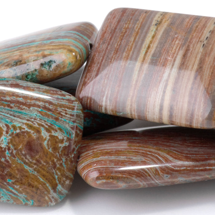 Green Paisley Jasper 18x25mm Rectangle Bead - 15-16 Inch