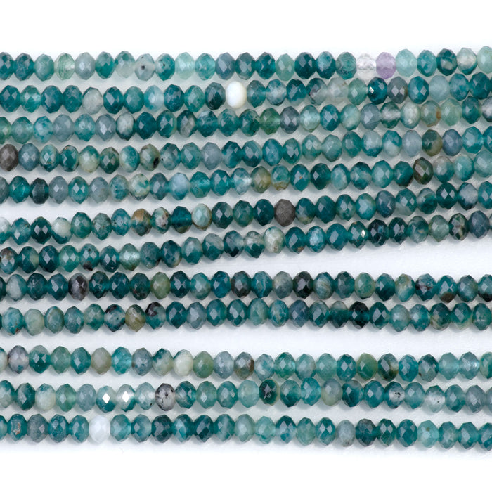 Grandidierite 2x3mm Faceted Rondelle - 15 Inch