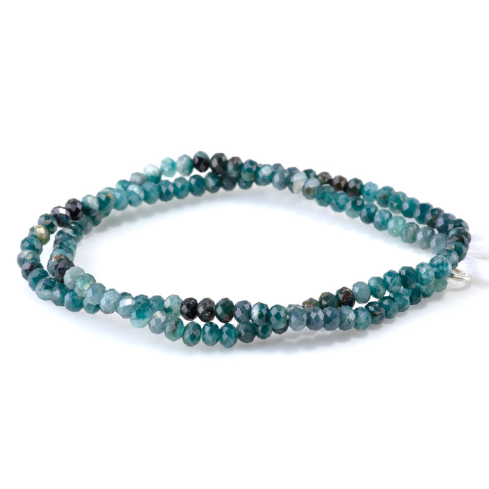 Grandidierite 3x4mm Banded Faceted Rondelle - 15 Inch