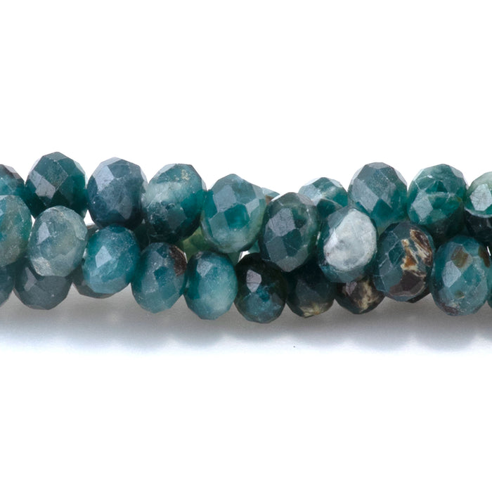 Grandidierite 3x4mm Banded Faceted Rondelle - 15 Inch