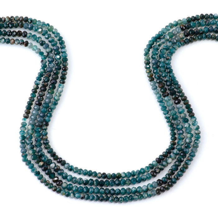 Grandidierite 3x4mm Banded Faceted Rondelle - 15 Inch