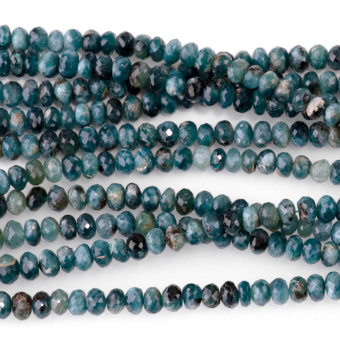 Grandidierite 4-7mm Graduated Faceted Rondelle - 15-16 Inch