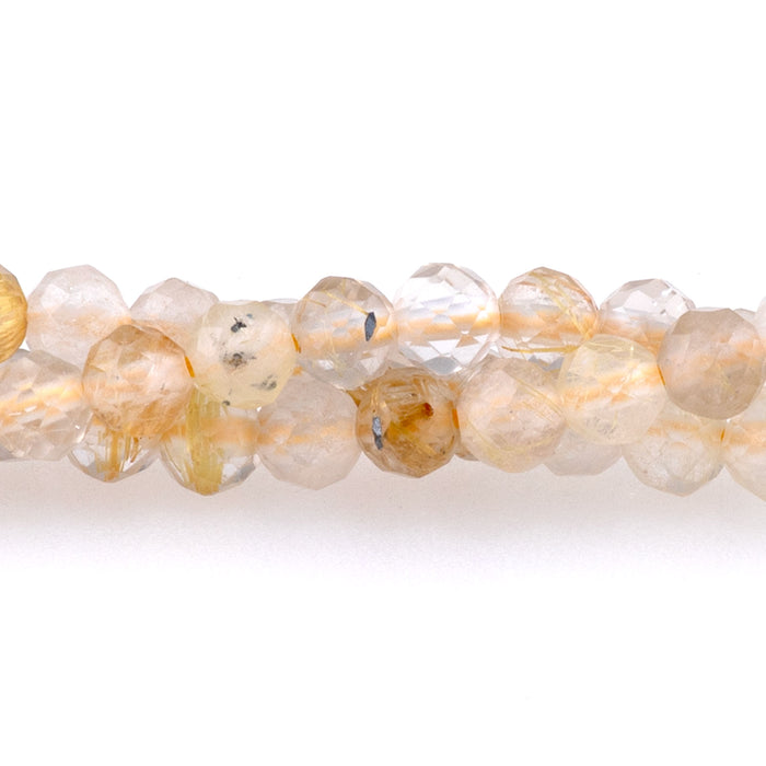 Gold Rutilated Quartz 4mm  Round - 15-16 Inch