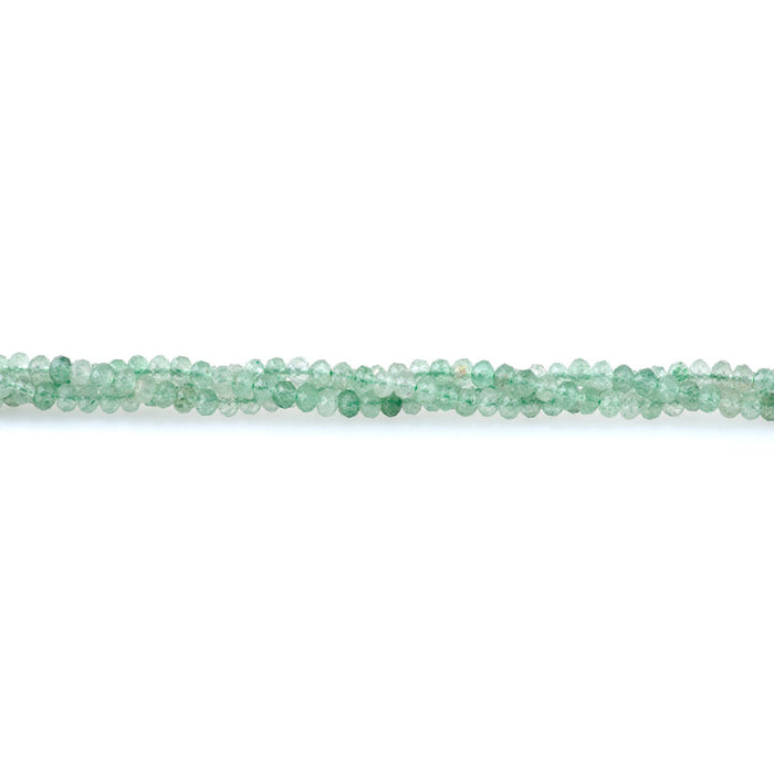 Green Strawberry Quartz 3x4mm Rondelle Faceted - 15-16 Inch