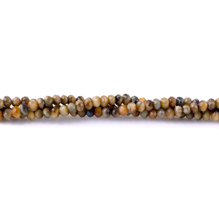 Golden Blue Tiger Eye 4x6mm Faceted Rondelle - 15-16 Inch