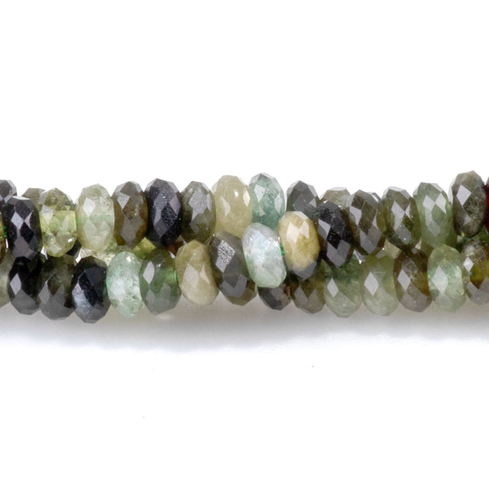 Green Tourmaline 4mm Faceted Round - 15-16 Inch