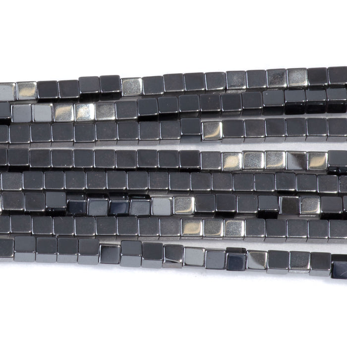 Hematite 2mm Cube   - 15-16 Inch