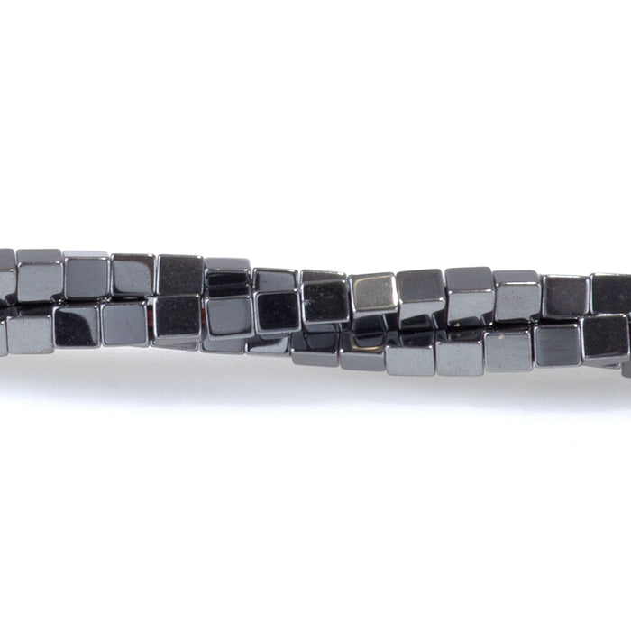Hematite 2mm Cube   - 15-16 Inch