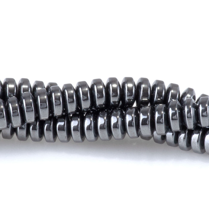 Hematite 4mm Rondelle - 15-16 Inch
