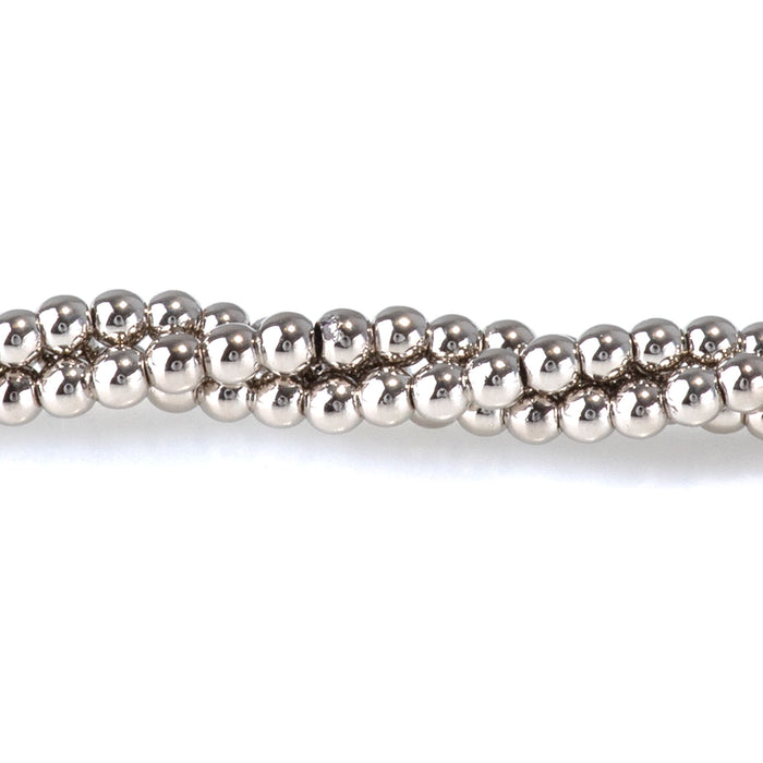 Hematite Antique Silver Plated 2mm Round - 15-16 Inch