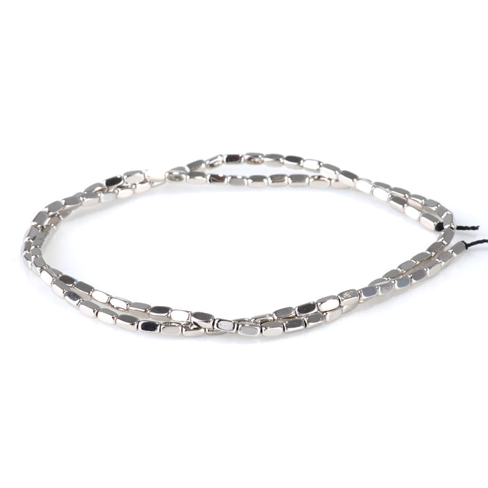 Hematite Antique Silver Plated 2x4mm Corner Cut Nugget - 15-16 Inch