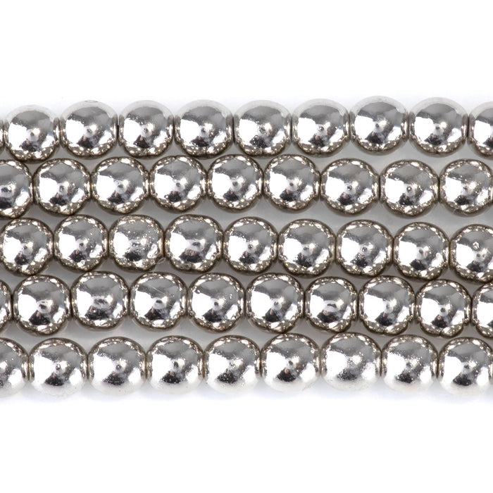 Hematite Antique Silver Plated 4mm Round - 15-16 Inch