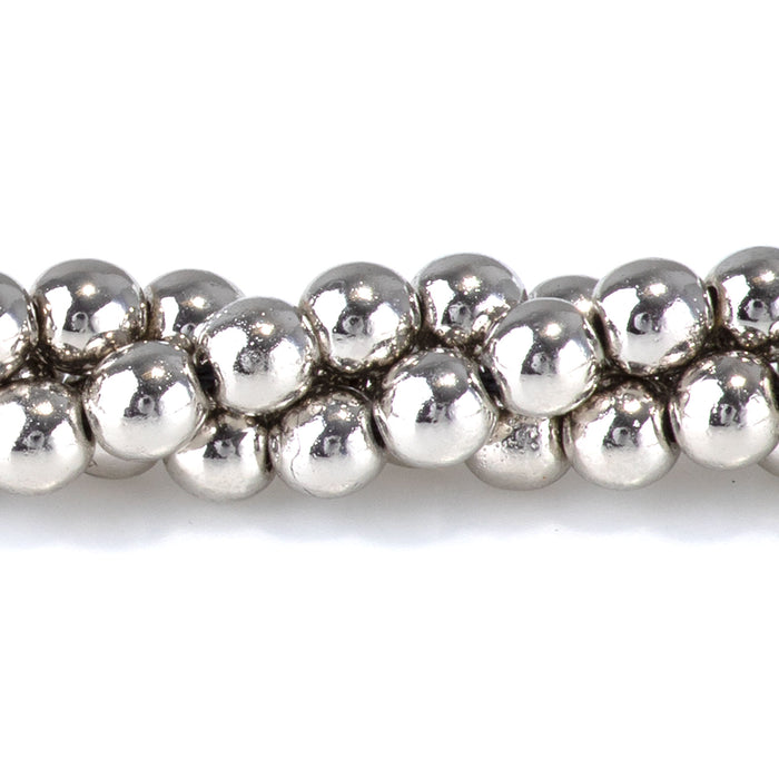 Hematite Antique Silver Plated 4mm Round - 15-16 Inch