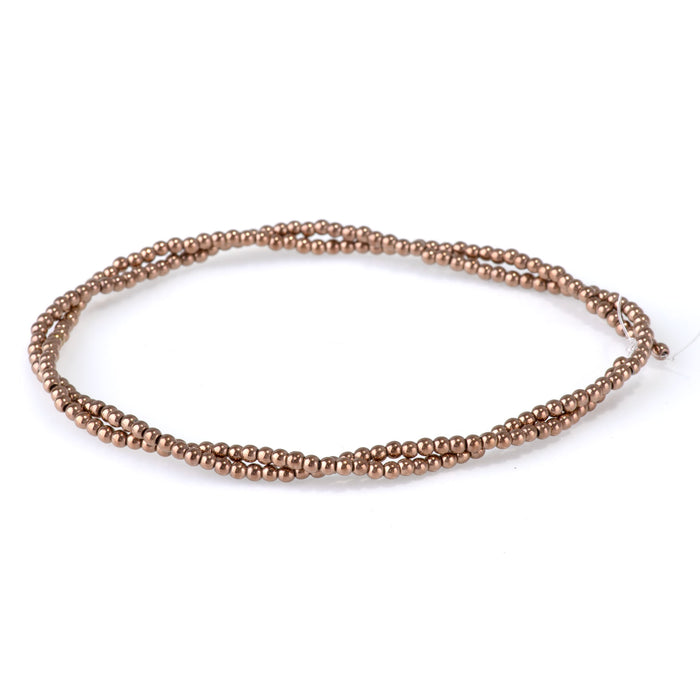 Hematite Copper Plated 2mm Round - 15-16 Inch