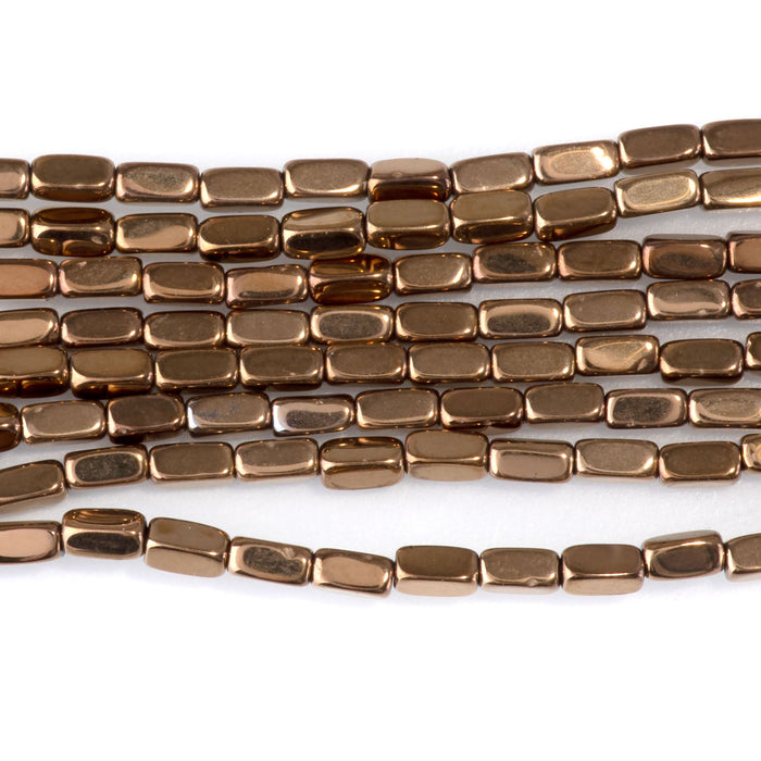 Hematite Copper Plated 2x4mm Corner Cut Nugget - 15-16 Inch