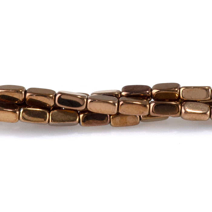 Hematite Copper Plated 2x4mm Corner Cut Nugget - 15-16 Inch