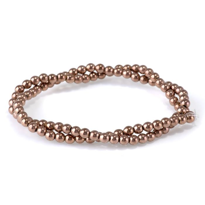 Hematite Copper Plated 4mm Round - 15-16 Inch