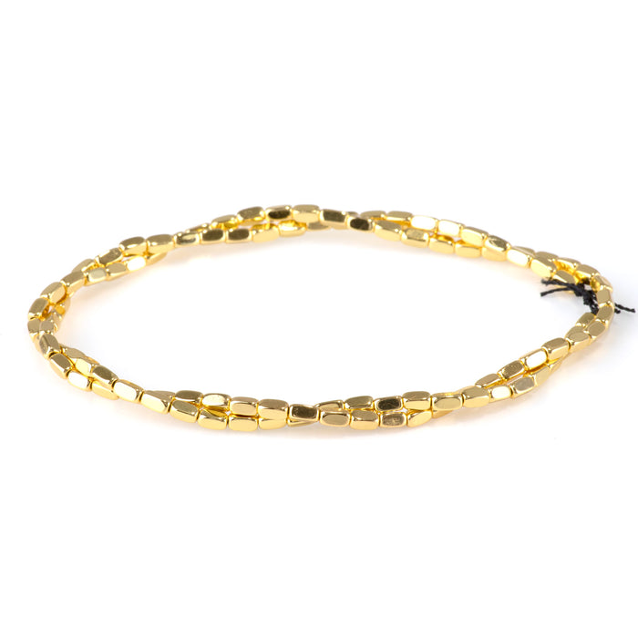 Hematite Dark Gold 2x4mm Corner Cut Nugget - 15-16 Inch