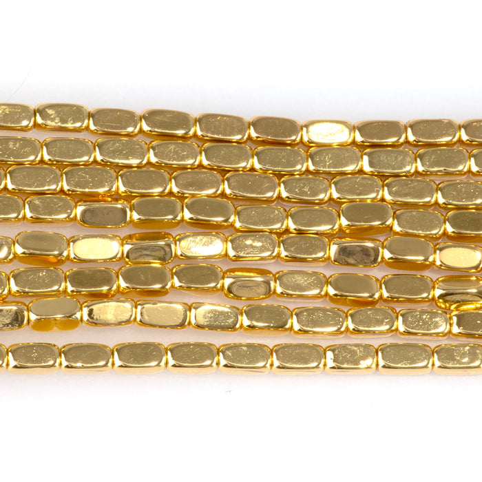 Hematite Dark Gold 2x4mm Corner Cut Nugget - 15-16 Inch