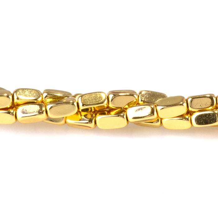 Hematite Dark Gold 2x4mm Corner Cut Nugget - 15-16 Inch