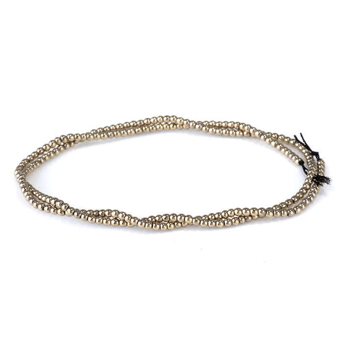 Hematite Pyrite Plated 2mm Round - 15-16 Inch
