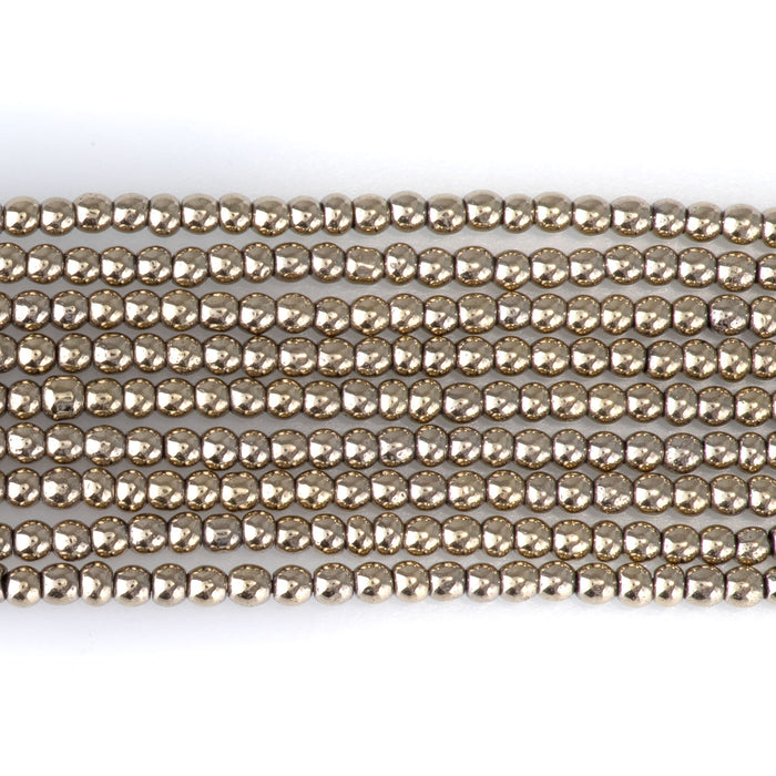 Hematite Pyrite Plated 2mm Round - 15-16 Inch