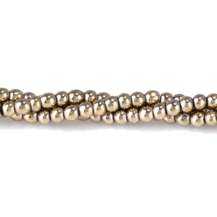 Hematite Pyrite Plated 2mm Round - 15-16 Inch