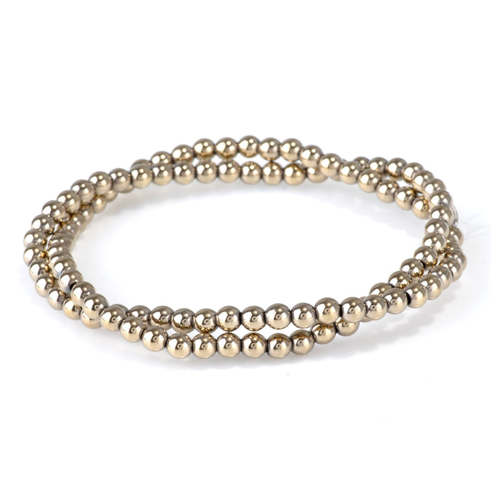 Hematite Pyrite Plated 4mm Round - 15-16 Inch