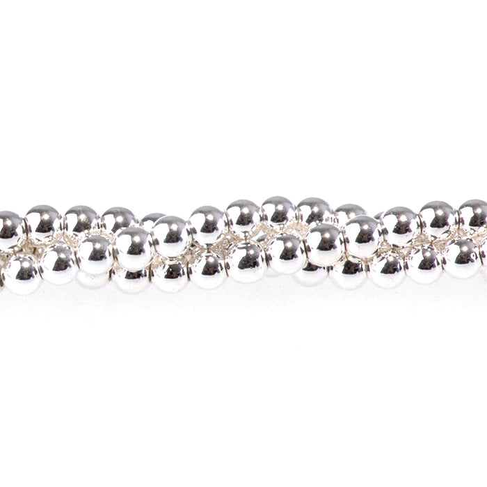 Hematite White Silver Plated 2mm Round 15-16 Inch