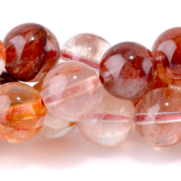 Red Hematoid Quartz 10mm Round AA Grade - 15-16 Inch