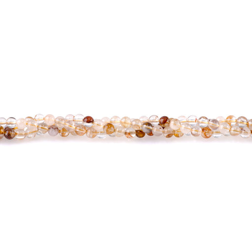 This is a Dakota Stones 4mm Hematoid Quartz Copper Gemstone strand with round beads in 15-16 inch strand.