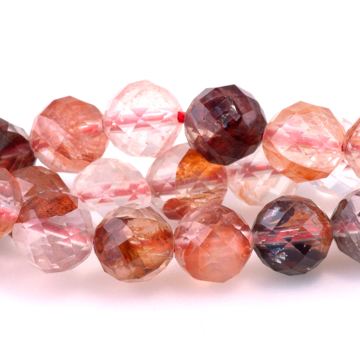 Red Hematoid Quartz 6mm Faceted Round - 15-16 Inch
