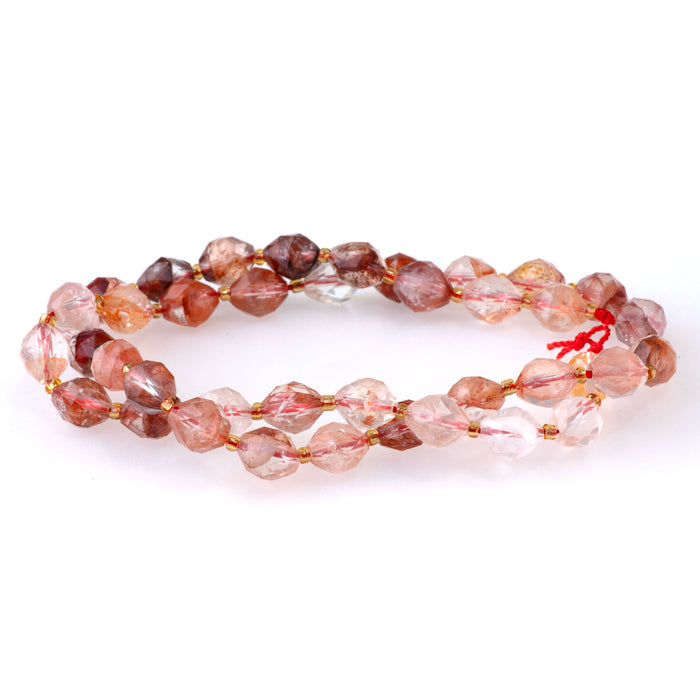 Hematoid Quartz 6x8mm Triangle Cut Faceted Rice Bead AA Grade - 15-16 Inch