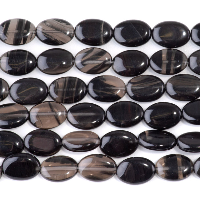 Ice Obsidian 10x14mm Oval - 8-Inch