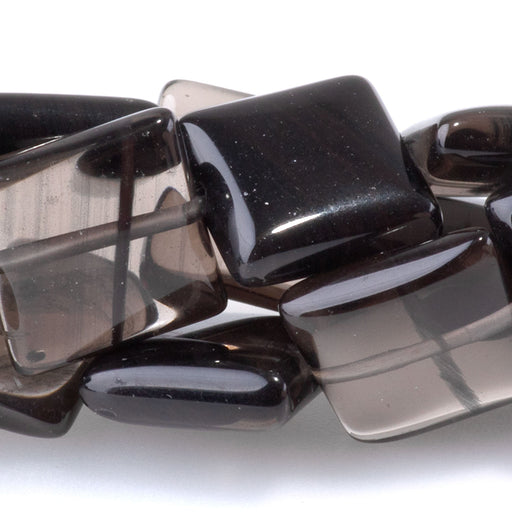 This is a Dakota Stones 12mm Ice Obsidian Gemstone strand with square beads in 8 inch strand.