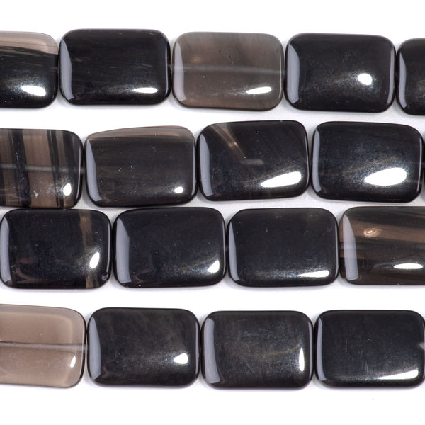 Ice Obsidian 13x18mm Rectangle - 8-Inch — Dakota Stones