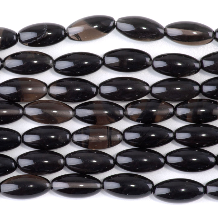 Ice Obsidian 8x16mm Rice Bead - 8-Inch
