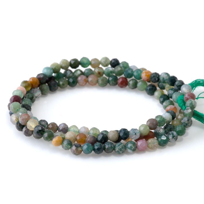 SPECIAL PRICE Indian Agate 3mm Faceted Round - 15 Inch