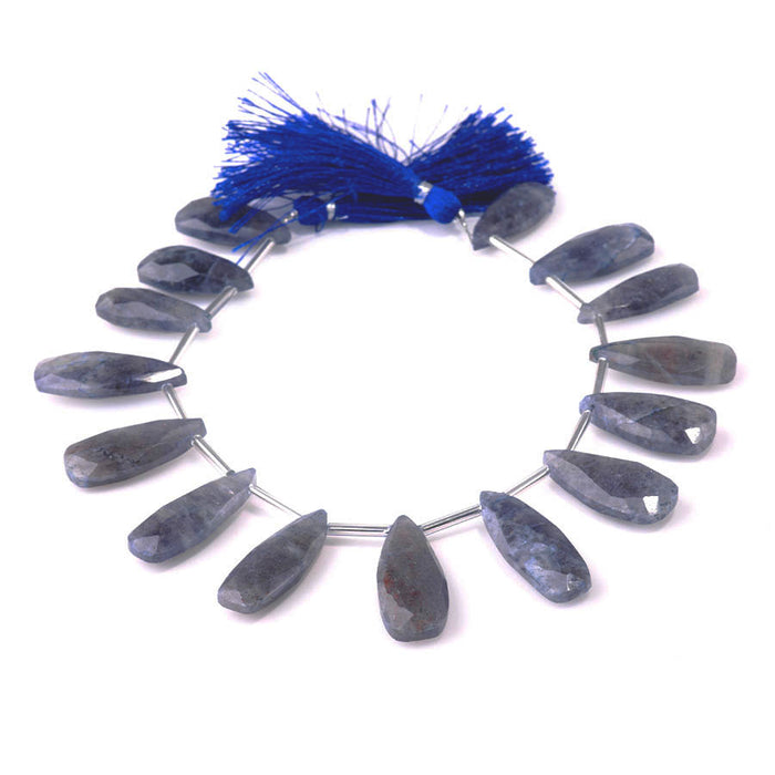 Iolite 10x19-15x36 Graduated Faceted Tear Drop - 8 Inch