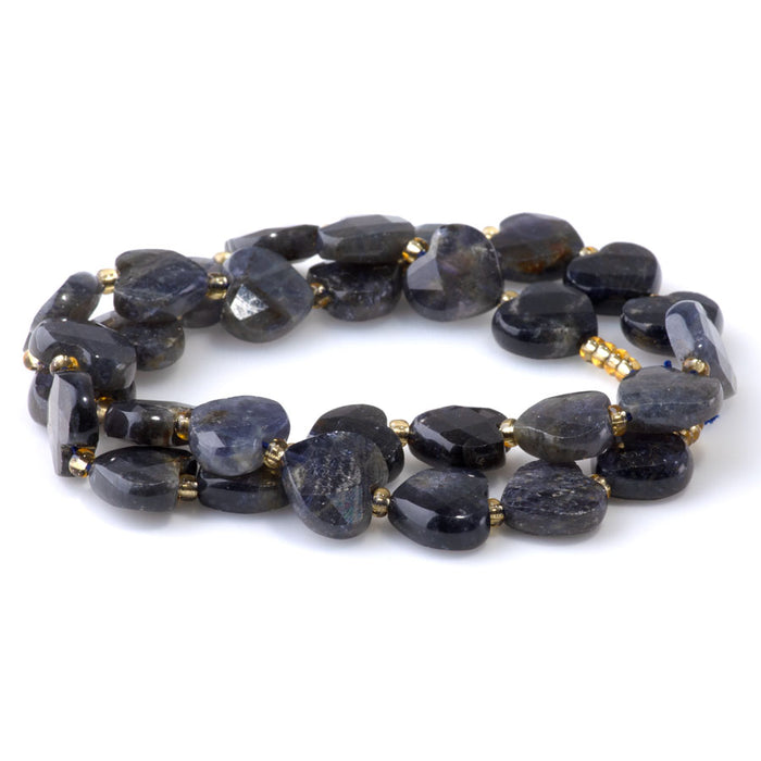 Iolite 12mm Faceted Heart - 15-16 Inch