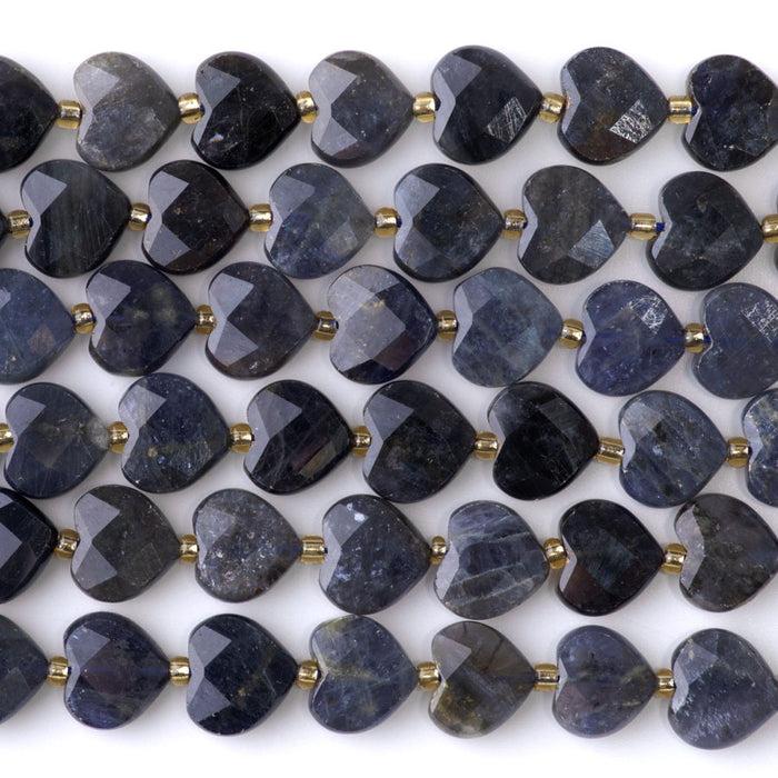 Iolite 12mm Faceted Heart - 15-16 Inch