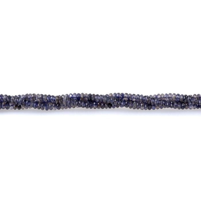 Iolite 2x4mm Thin Rondelle Faceted AA Grade - 15-16 Inch