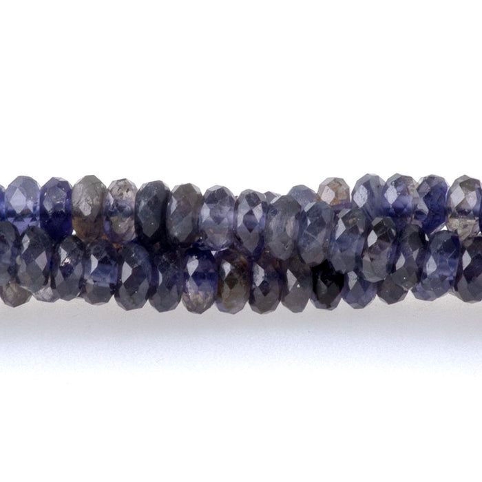 Iolite 2x4mm Thin Rondelle Faceted AA Grade - 15-16 Inch