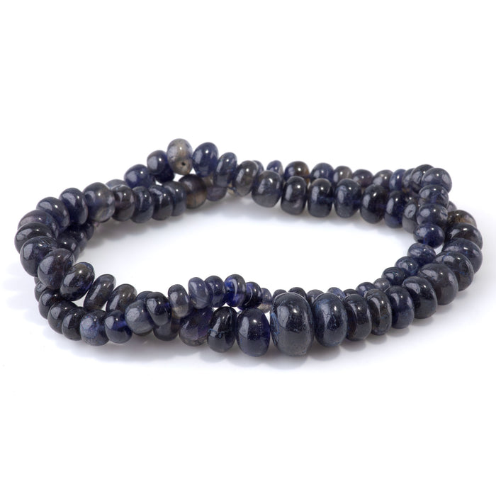 Iolite 3x6-9x14mm Graduated Irregular Rondelle - 15-16 Inch
