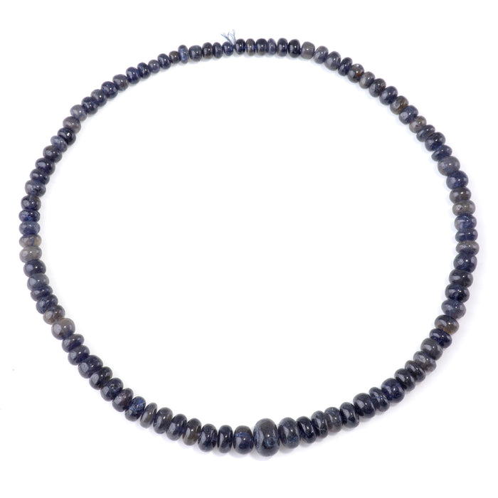 Iolite 3x6-9x14mm Graduated Irregular Rondelle - 15-16 Inch