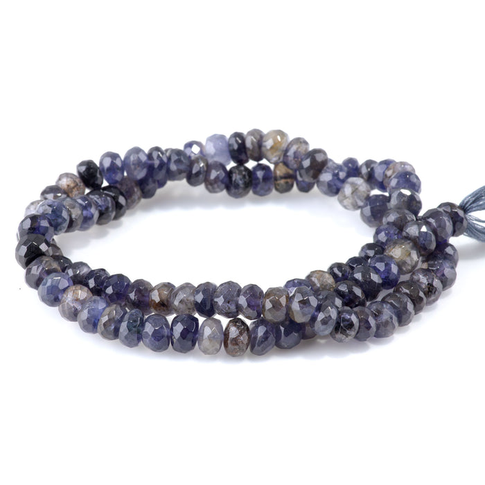 Iolite 4-7mm Faceted Rondelle - 18 Inch